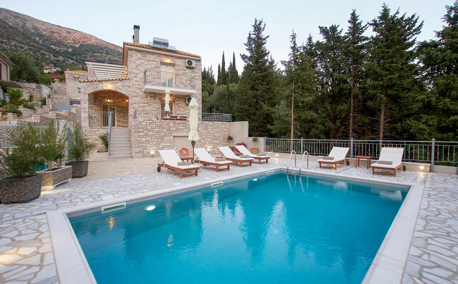 Villa Joanna sun terrace at luxury villa Ariadne Villas, Agia Efimia